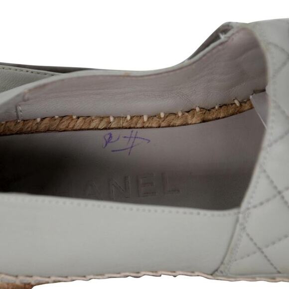 Chanel Espadrille 36 Embroidered Leather Cap Toe Cc Flats CC-0602N-0001 - Picture 9 of 11